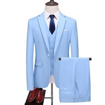 데일리 세미 정장수트 재킷 조끼 바지 남성용 비즈니스 블레이저/남성 슬림 코튼 캐주얼 신랑 드레스 쓰리피스 수트 의류 남성복