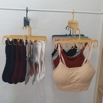 양말 속옷 집게 다기능 옷걸이 빨래 집게 건조 공간활용 만능걸이, 옐로우