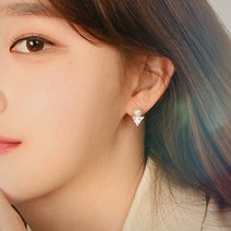 세모 큐빅 진주 귀걸이 E5 골드