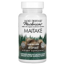 호스트 디펜스 머쉬룸 Host Defense Mushrooms Maitake 잎새버섯 60캡슐, 1팩
