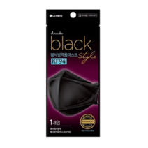 에어워셔 블랙 황사방역용마스크(KF94) LG생활건강 에어워셔 블랙마스크 (블랙 KF-94), 50매입