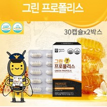 호주산 그린프로폴리스 속이편한 식물성캡슐 30캡슐 온가족 항산화 면역력 증진, 30캡슐x2박스 2개월분