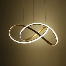 LED 물망초 펜던트 30W 골드 식탁등 루프 뫼비우스 홈 조명, 단품