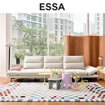 [에싸] 레미 4인 스윙기능 리브 패브릭 소파, 에버그린, 에버그린