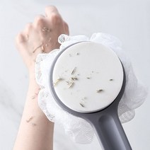목욕 브러시 롱 핸들 스폰지 샤워 볼 백 레그 바디 스킨 각질 제거 스크러버 욕실 용품, 2면