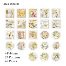 빈티지 가죽 다이어리 Journamm 미니 박스 스티커 DIY 스크랩북 장식 저널링 콜라주 사진 앨범 씰링 문구류 46 개박스 다꾸, N