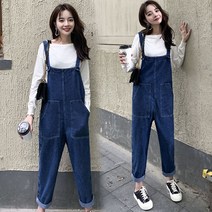 멜빵청바지 임부 가을옷 스타일리쉬 긴 소매 작은 키 니트 T 2541209399