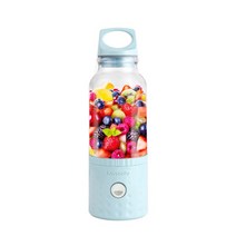 버티컬믹서 반죽기 스탠드 믹서기2021 500ML 4000mAh 휴대용 스무디 블렌더 미니 USB 믹서 전기 과즙 충전, 02 파란