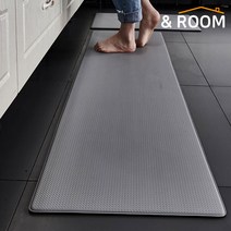 엔룸 프리미엄 PVC 모던 주방 발매트, 베이직 그레이
