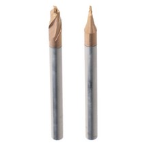 GHSHOP 2x HRC55 텅스텐 카바이드 코팅 볼 엔드 밀 CNC 공구 R2x4 R0.5x4, 실버, 텅스텐 스틸