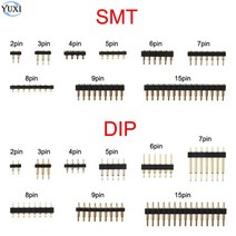 YuXi 1pc SMT DIP Pogo 핀 커넥터 Pogopin 배터리 스프링로드 접촉 테스트 프로브 전원 충전 헤더 2.54mm, 05 SMT 6 pin