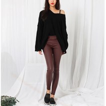 여자 밴딩 슬림 코팅 스키니 진 팬츠 캐주얼 코디 데님팬츠 청스키니 타이트한청바지