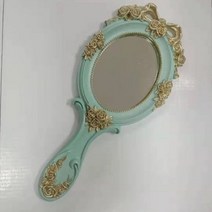 urkoteer 빈티지 엔틱 미러 리본 장식 손거울, 보우블루개