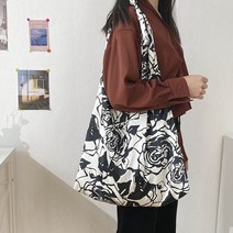 흑장미 패턴 쇼퍼백 숄더백 에코백 가방