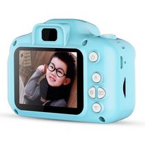 디지털 전자 액자 미니 모니터 사이니지 1000mAh 리튬 배터리 비디오 카메라 5MP 1080P HD 아기 귀여운 만화 캠코더, [01] 파란