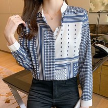 허그허그 에르망 차이나 카라 블라우스 셔츠