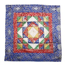 DharmaObjects Tibetan Patch Silk Brocade Table Runner/Shrine Cover/Altar Cloth/Table Cover (37 X 37, 1