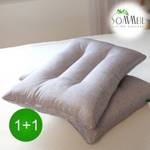 [쏘메일]1+1 전사나염 마이크로화이바 경추베개솜(40x60) D79GK10, 색상:양면그레이
