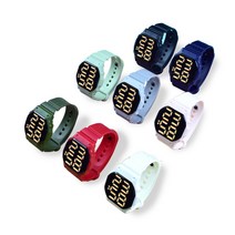 LED 큰 화면 학생 노인 컬러 패션 디지털 손목 시계 0.7891ea