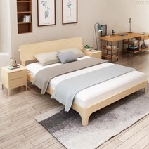 100% 소나무 가성비 원룸 자취생 diy 조립식 원목 침대 프레임 퀸 킹 사이즈, 하니스