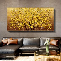 HAENGBUK 황금 행복 나무 부자되는 대형 보석십자수 실내 취미 비즈 큐빅 아트 공예, 하나, 180x90cm