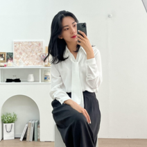 투디 셔츠 카라 타이 블라우스 하객룩 오피스룩