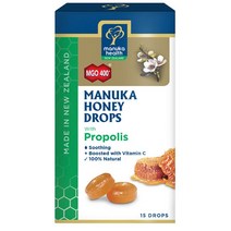 마누카헬스 마누카 허니 드롭 레몬 파우치 55 개 250g Manuka Health Manuka Honey Drops Propolis 15 Pack 65g, 1개