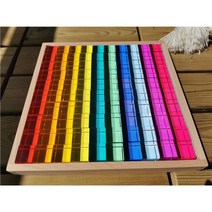 몬테소리 원목교구 가베 완구 블록 쌓기 큐브 보석 완구 레인보우 컬러 발도르프 우드, cubes B 100