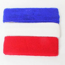 4색 팀구별 손목아대 헤드밴드 체육대회 운동회 보호대 헤어 아데, 헤드밴드-파란색(1개)