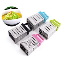 1PC 미니 4면 강판 스테인레스 스틸 대패 질 다기능 껍질 커터 과일 마늘 요리 주방 가제트 액세서리, 1pcsRandomColor, 프랑스