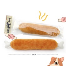 PMD-390 펫모닝 바닐라향 바베큐 롱쿠션 38cm 강아지 인형 장난감