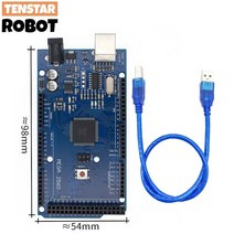 Meg2560 메가 2560 R3 ATmega2560-16AU CH340G arduino용 AVR USB 개발 보드, [04] Blue with cable, 04 Blue with cable