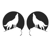 자동차 포인트 울프 늑대 WOLF 튜닝스티커 (M사이즈) 2개1세트, 카본