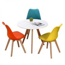 발코니 소형 원형 테이블 홈 모던 캐주얼 심플 스퀘어, 테이블 70 + 의자 3개