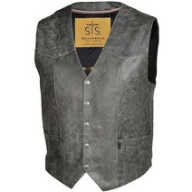STS Ranchwear 남성용 경량 클래식 가죽 조끼 (블랙 XXL), Large_Black, Black_Large