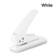 천공기 금속 단일 구멍 펀치 휴 용 펀칭 1 종이 커터 플래너 사무실 편지지, Hole Punch, 02 White