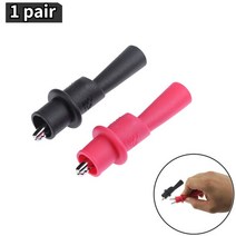 1쌍 악어 테스트 클립 클램프 테스터 프로브 리드 멀티 미터 블랙/레드 부팅, 01 1 Pair