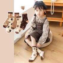 뿜뿜삭스 아동용 곰돌이 스타 양말 E19 5켤레 세트