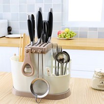 월드마켓 물빠짐 좋은 칼정리함 칼꽂이/수저/칼집/주방용품, 멀티주방꽂이-아이보리