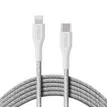 FRIEQ 1.8m(6피트) 나일론 브레이드 USB-C - 라이트닝 케이블 MFi 인증 아이폰 충전기용 13 프로/13/12 프로 맥스/X/XS/XR/8 플러스 전원 공급, White