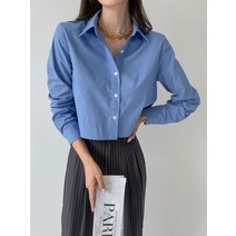 어깨패드 크롭셔츠