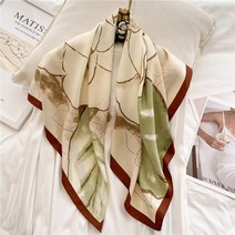 트윌리 쁘띠 방도 스카프 럭셔리 트윌 실크 스퀘어 스카프 90cm 숄 및 랩 여성용 꽃 프린트 90cm 네커치프