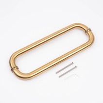 강화유리문손잡이 스텐 25파이 340 골드무광 철 목문 상가출입문, 1개