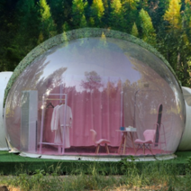 투명 에어 공기 원형 돔 텐트 캠핑용 야외 하우스, 옐로우, 싱글