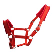 Royalways 연약한 덧대 진 조랑말 말 고삐 굴레 Headstall 머리 고리 말 승차 안정, 레드 S