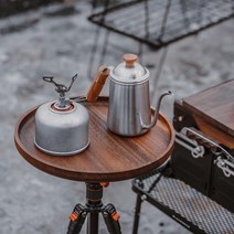 캠핑롤테이블Swante 야외 캠핑 접이식 테이블 단단한 나무 작은 원형 피크닉 트레이 호두 삼각대 커피 하이