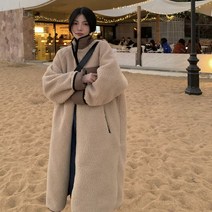 기모 후리스 뽀글이 자켓 여성 겨울 롱아우터 집업 롱코트