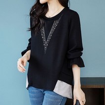 퀸이즈 제토 프릴 소매 V포인트 티셔츠