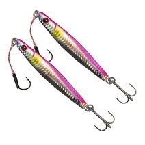 씨케이 홀로그램 메탈 지그 2개 세트, 핑크 60g