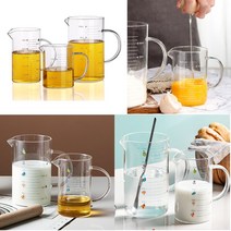 [Y+1] 누들 & 스위트 내열강화유리 계량컵 비커 전자렌지용기, 스위트 계량컵, 500ml